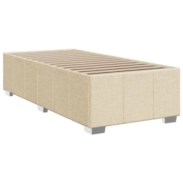 vidaXL Ramsäng med madrass gräddvit 100x200 cm tyg Kräm
