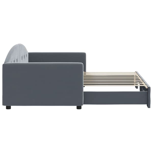 vidaXL Dagbädd utdragbar mörkgrå 90x190 cm sammet Grå