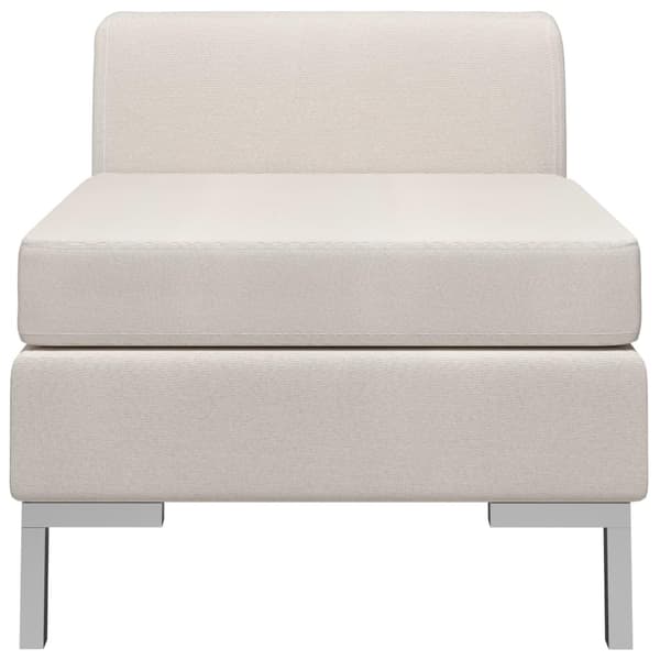 vidaXL Mittensits till modulsoffa med dyna tyg gräddvit Creme
