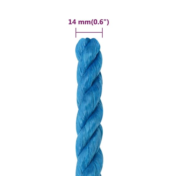 vidaXL Rep blå 14 mm 50 m polypropylen Blå