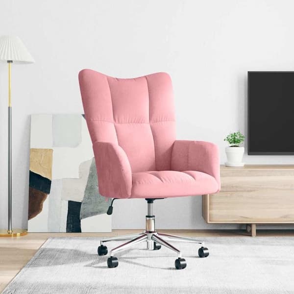 vidaXL Vilstol rosa sammet Rosa