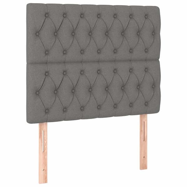vidaXL Sänggavel LED mörkgrå 90x7x118/128 cm tyg Grå