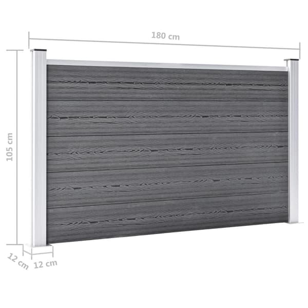 vidaXL Staketpanel WPC 526x106 cm grå grå