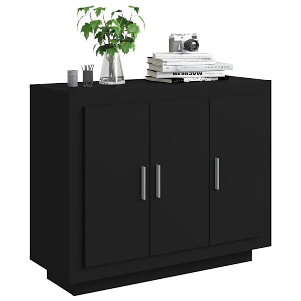 vidaXL Skänk svart 92x35x75 cm konstruerat trä Svart