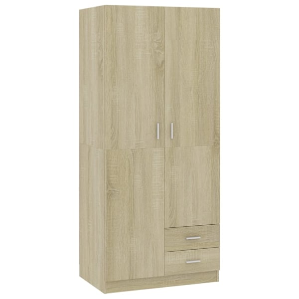 vidaXL Garderob sonoma-ek 80x52x180 cm konstruerat trä Brun