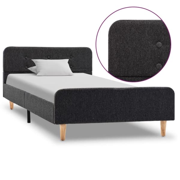 vidaXL Sängram mörkgrå säckväv 90x200 cm grå