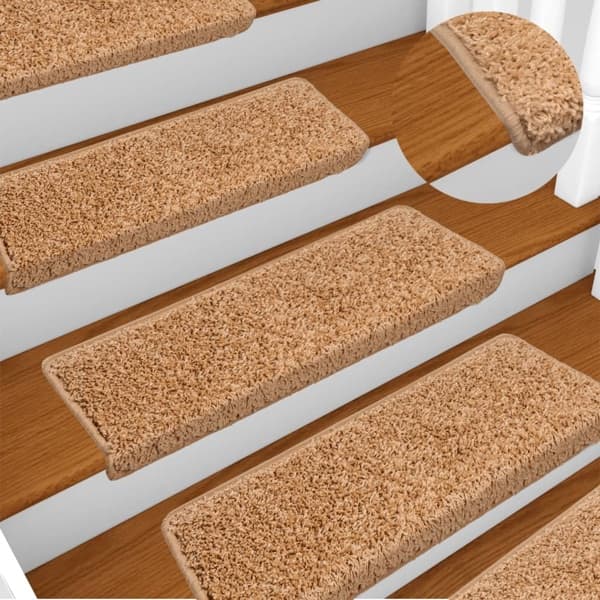 vidaXL Trappstegsmattor 15 st 65x25 cm beige Beige
