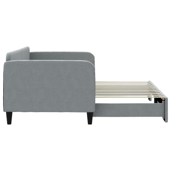 vidaXL Dagbädd utdragbar ljusgrå 90x200 cm tyg Grå