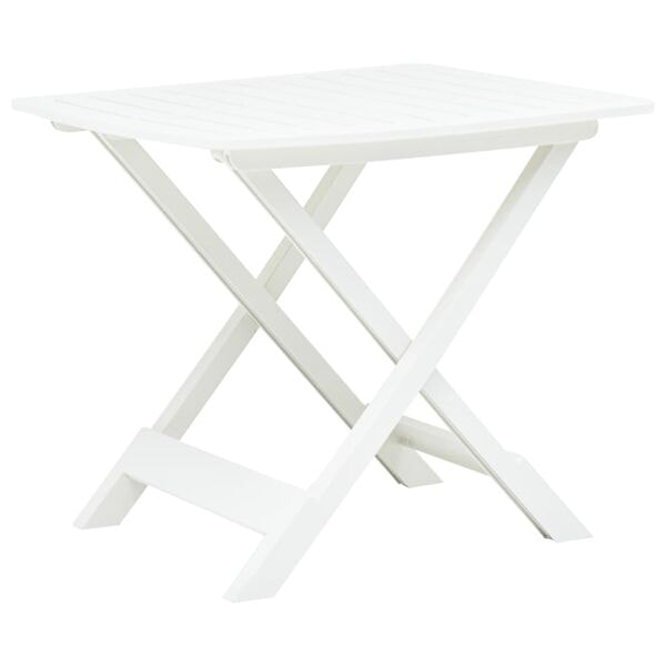 vidaXL Hopfällbart trädgårdsbord vit 79x72x70 cm plast Vit
