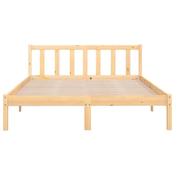 vidaXL Sängram massiv furu 140x200 cm Brun