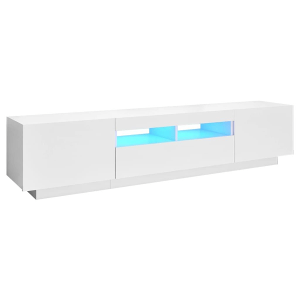 vidaXL TV-bänk med LED-belysning vit 180x35x40 cm Vit