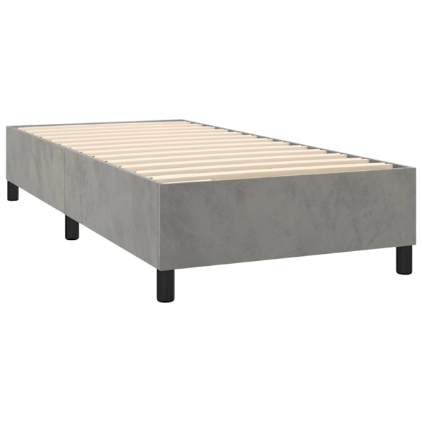 vidaXL Sängram utan madrass ljusgrå 100x200 cm sammet Grå