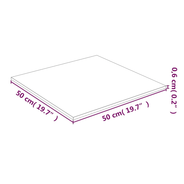 vidaXL Bordsskiva genomskinlig 50x50 cm härdat glas Transparent