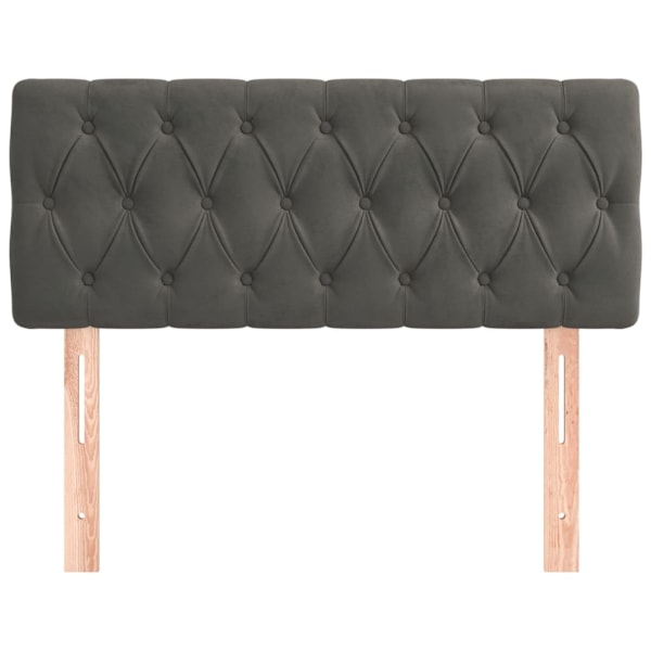 vidaXL Sänggavel mörkgrå 90x7x78/88 cm sammet Grå