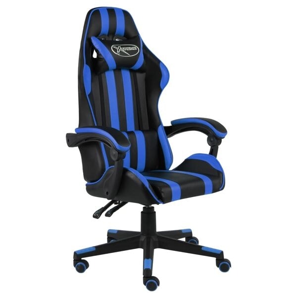 vidaXL Gamingstol svart och blå konstläder Blå