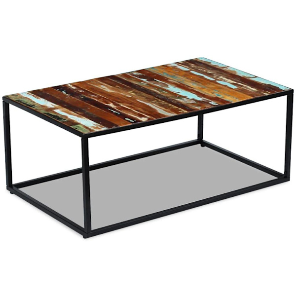 vidaXL Soffbord massivt återvunnet trä 100x60x40 cm multifärg