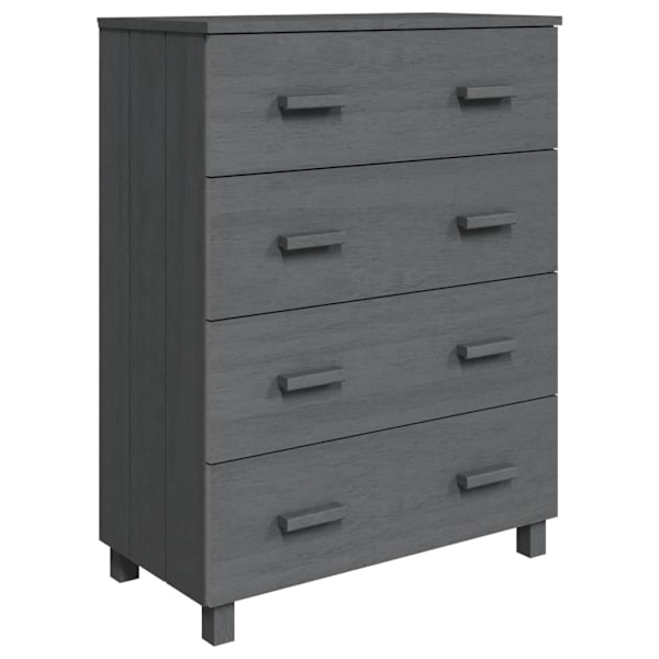 vidaXL Byrå HAMAR mörkgrå 79x40x103,5 cm massiv furu grå