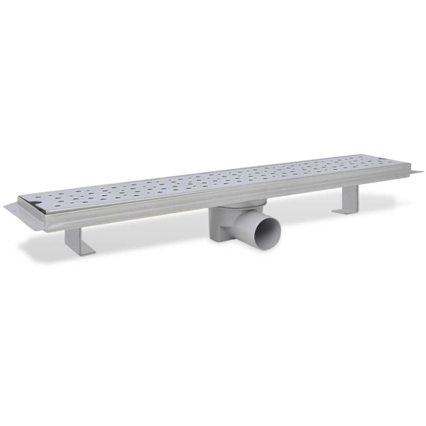 vidaXL Avlång golvbrunn 2 st bubblor rostfritt stål 630x140 mm