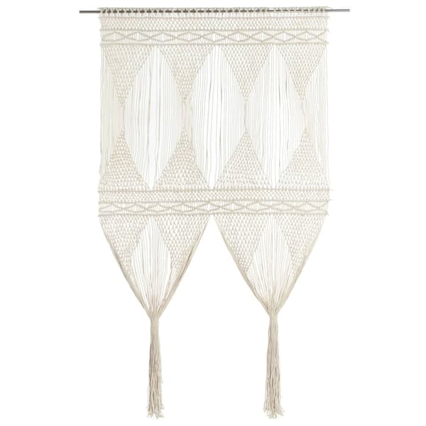 vidaXL Gardin makramé 140x240 cm bomull Creme