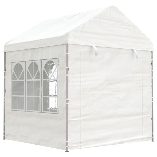 vidaXL Paviljong med tak vit 2,28x2,23x2,69 m polyeten Vit