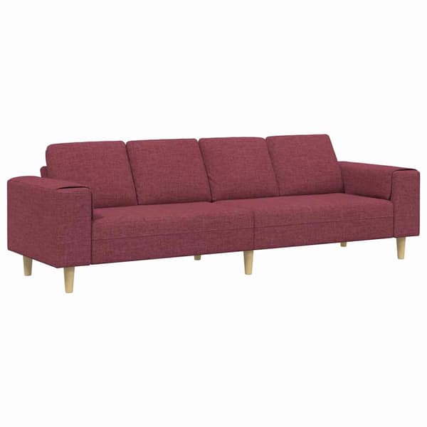 vidaXL Vardagsrumsoffa Vinröd 250 x 77 x 76 cm Polyester Röd