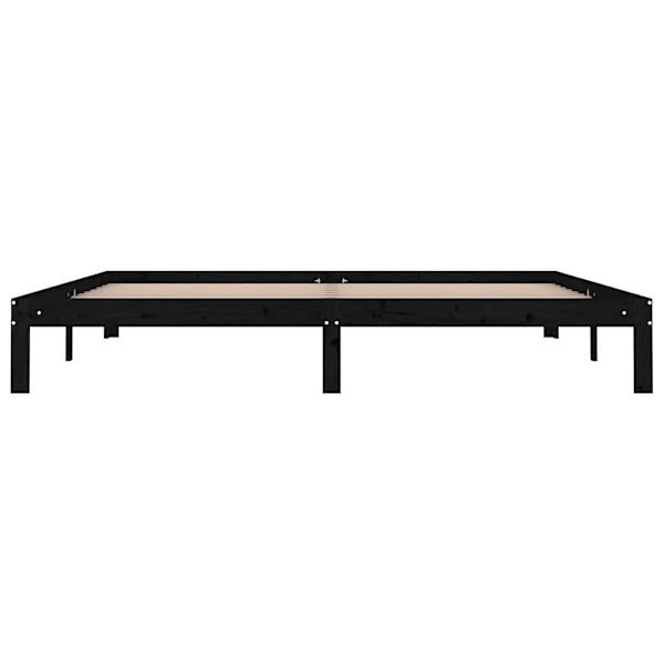 vidaXL Sängram svart massiv furu 200x200 cm Svart