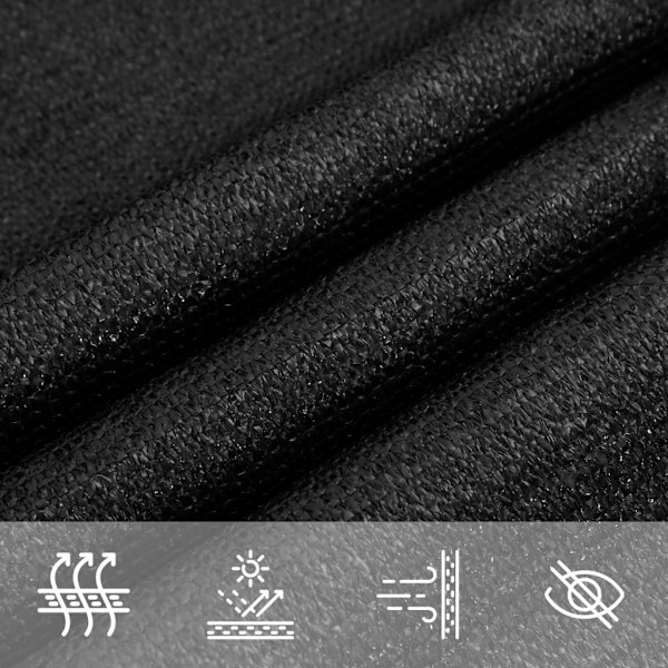 vidaXL Solsegel 160 g/m² svart 2,5x4,5 m HDPE Svart