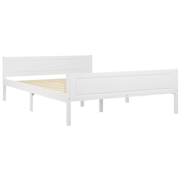 vidaXL Sängram massiv furu vit 140x200 cm Vit