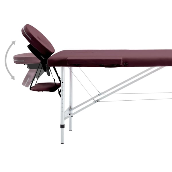 vidaXL Hopfällbar massagebänk 2 sektioner aluminium mörklila Lila