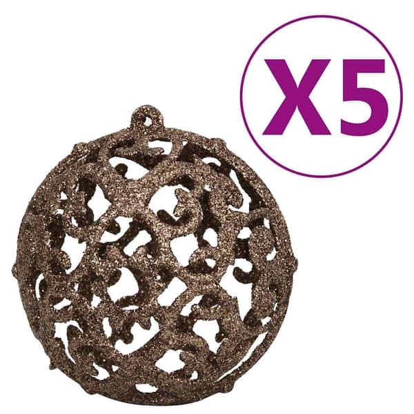 vidaXL Belyst plastgran med kulor vit 120 cm Vit