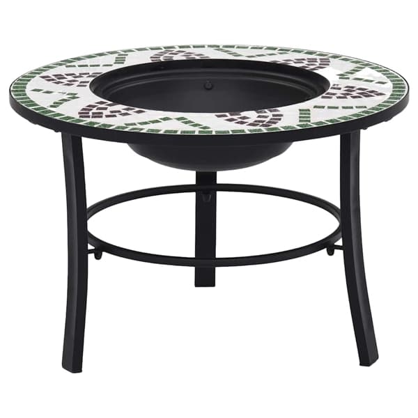 vidaXL Eldfat med mosaik grön 68cm keramik Grön