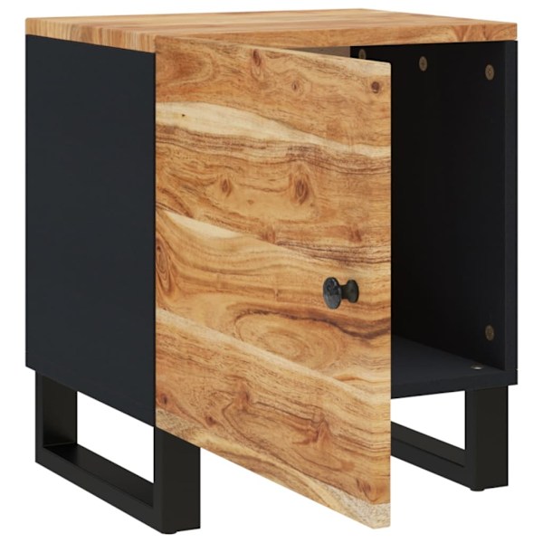 vidaXL Nattduksbord 2 st 40x33x46 cm massivt akaciaträ Svart
