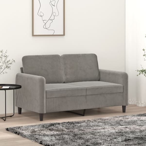 vidaXL 2-sitssoffa ljusgrå 120 cm sammet Grå