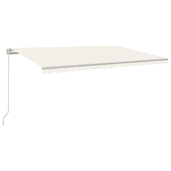 vidaXL Markis manuellt infällbar med LED 500x350 cm gräddvit Creme