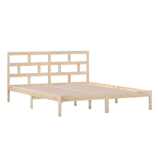 vidaXL Sängram massiv furu 160x200 cm Brun