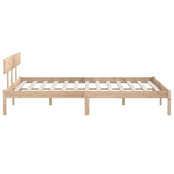vidaXL Sängram massiv furu 180x200 cm Brun