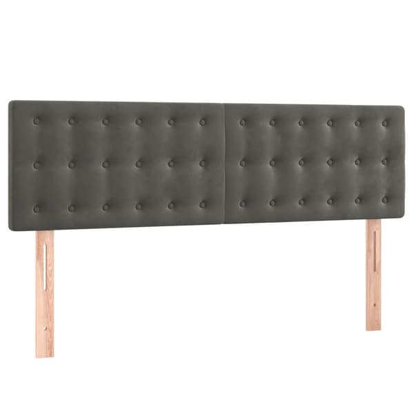 vidaXL Ramsäng med madrass mörkgrå 140x200 cm sammet Grå