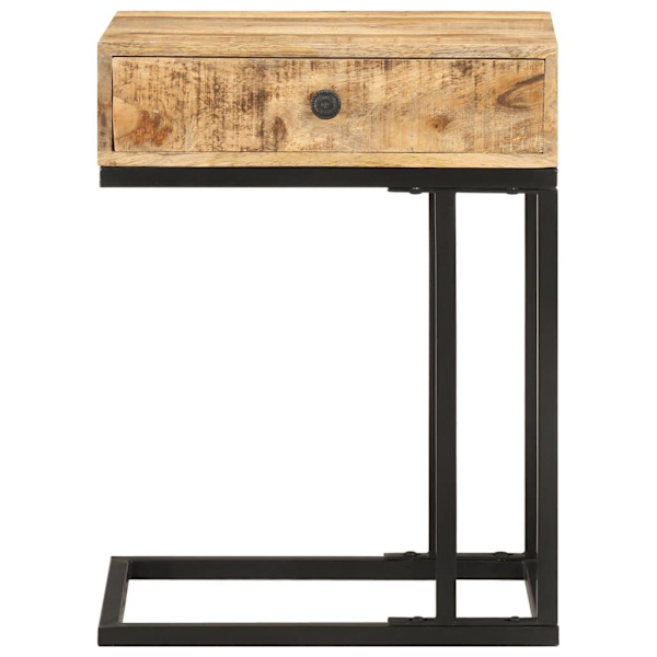 vidaXL U-format sidobord 45x30x61 cm massivt mangoträ Brun