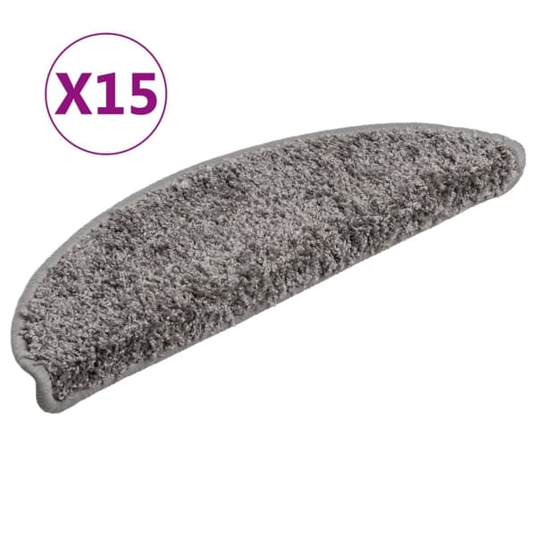 vidaXL 15 st Trappstegsmattor grå 56x20 cm grå