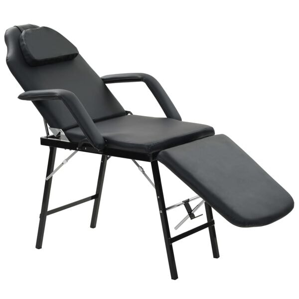 vidaXL Bärbar behandlingsstol konstläder 185x78x76 cm svart Svart