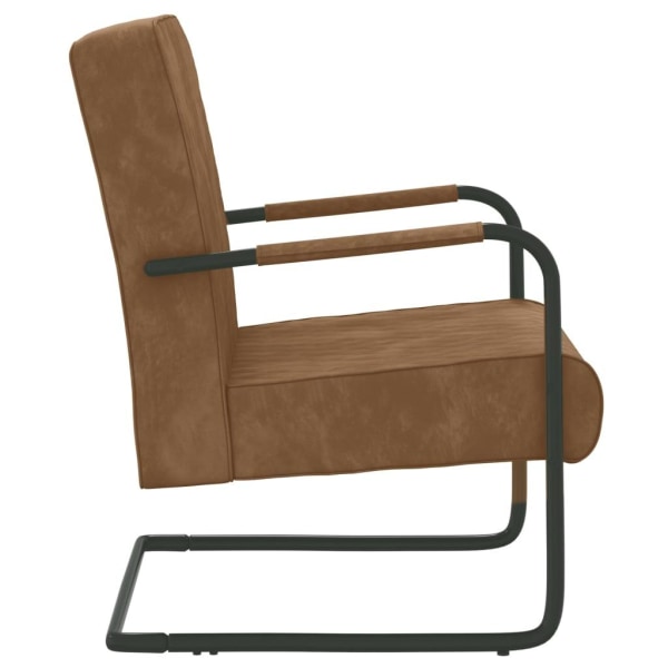 vidaXL Fribärande stol brun sammet Brun