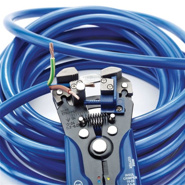 Draper Tools 2-i-1 Automatisk avisoleringstång/crimptång blå 35385