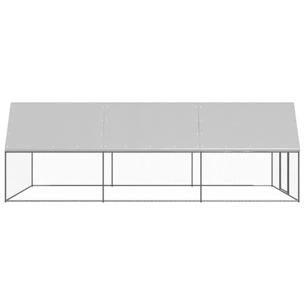 vidaXL Hönsbur för utomhusbruk 3x6x2 m galvaniserat stål Silver