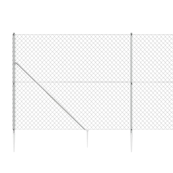vidaXL Gunnebostängsel med markspett silver 2x10 m Silver