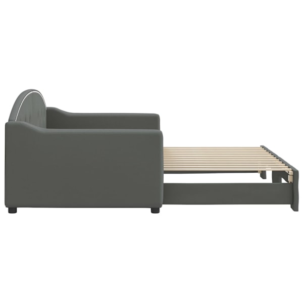 vidaXL Dagbädd utdragbar mörkgrå 90x200 cm tyg Grå