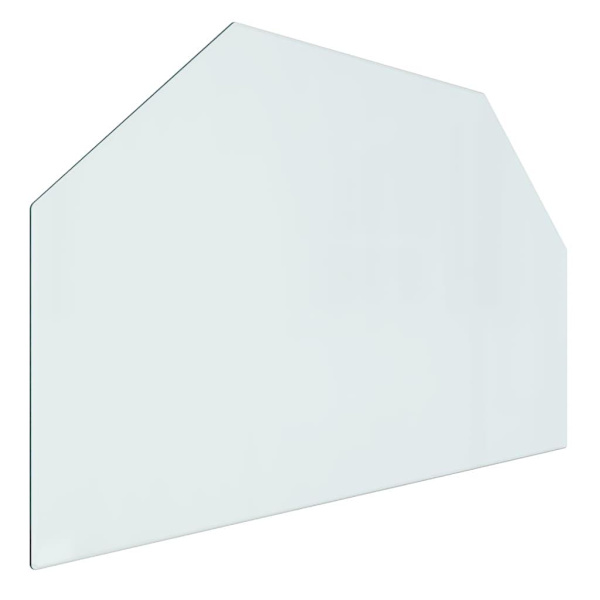 vidaXL Glasskiva för öppen spis sexkantig 80x50 cm