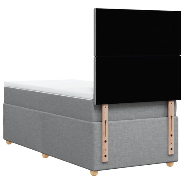 vidaXL Ramsäng med madrass ljusgrå 80x200 cm tyg Grå