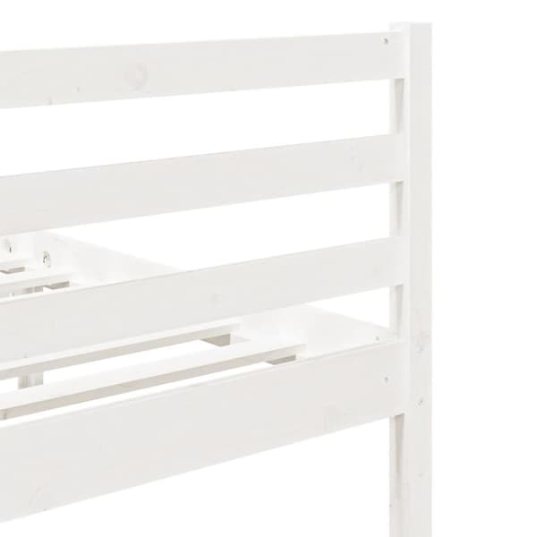 vidaXL Sängram massivt trä 75x190 cm vit Vit