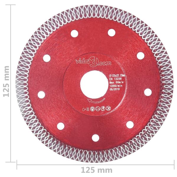 vidaXL Diamantklinga med hål 125 mm