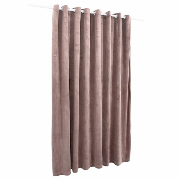 vidaXL Mörkläggningsgardin m. metallringar sammet antikrosa 290x245 cm Rosa